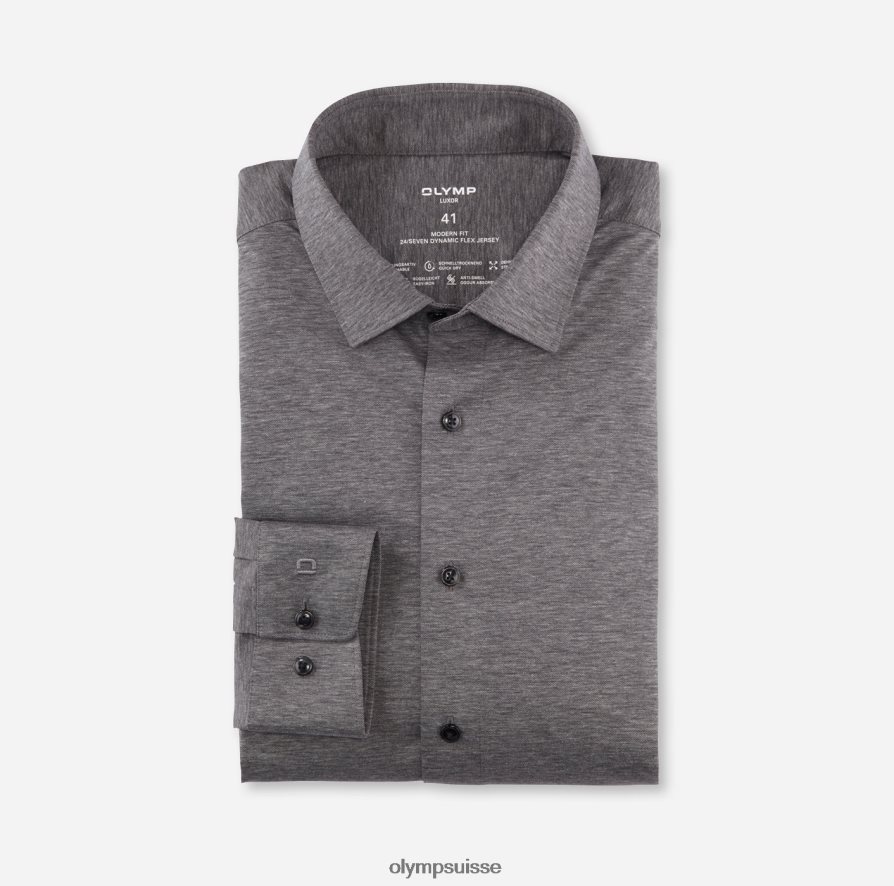luxor 24/7 modern fit, chemise business, manches longues extra longues, new kent, anthracite OLYMP vêtements VVP4DB1404