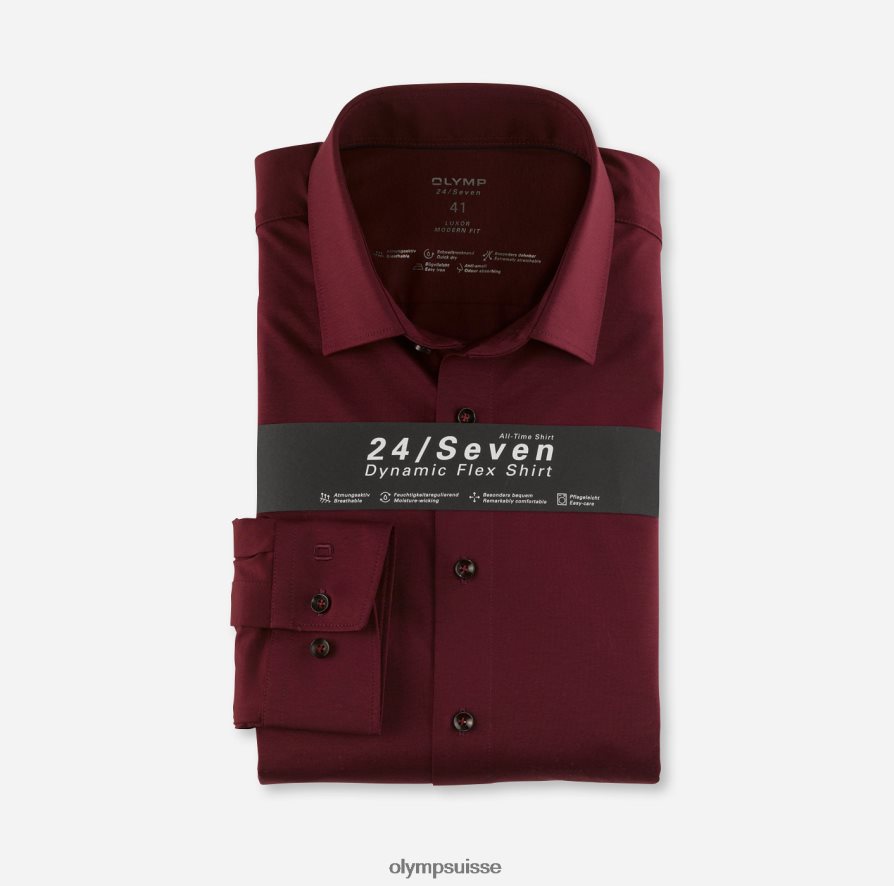 luxor 24/7 modern fit, chemise business, new kent, bordeaux OLYMP vêtements VVP4DB1331