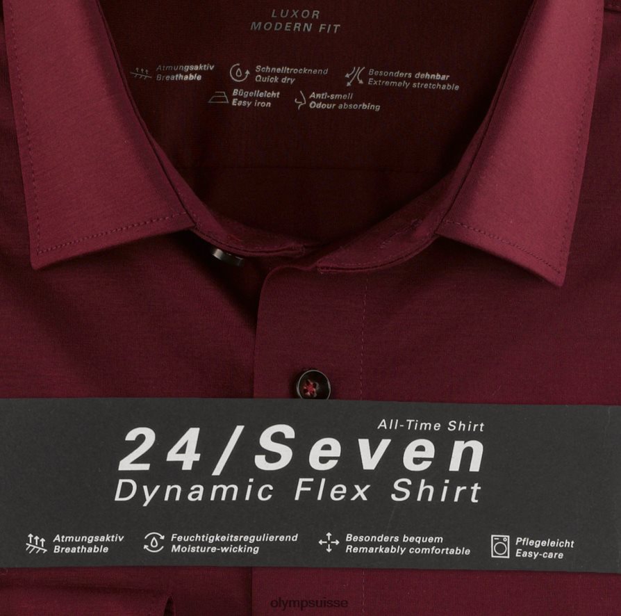 luxor 24/7 modern fit, chemise business, new kent, bordeaux OLYMP vêtements VVP4DB1331