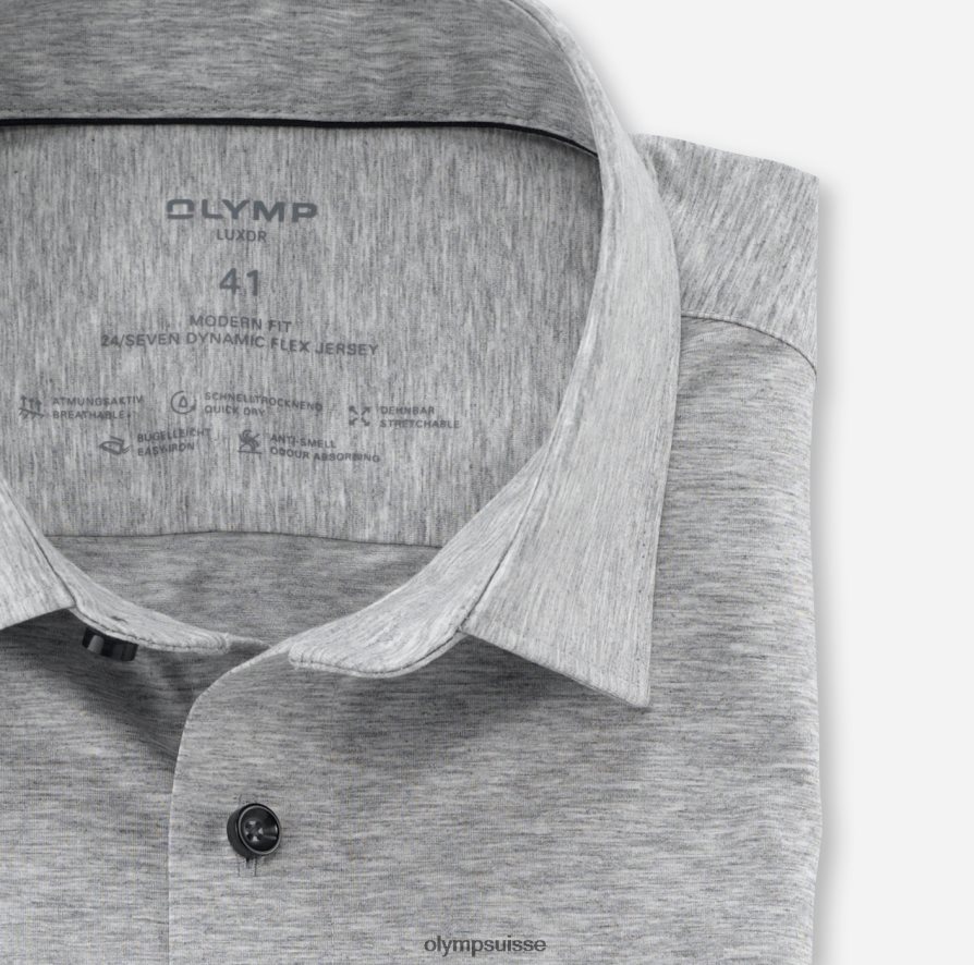 luxor 24/7 modern fit, chemise business, new kent, gris argenté OLYMP vêtements VVP4DB986