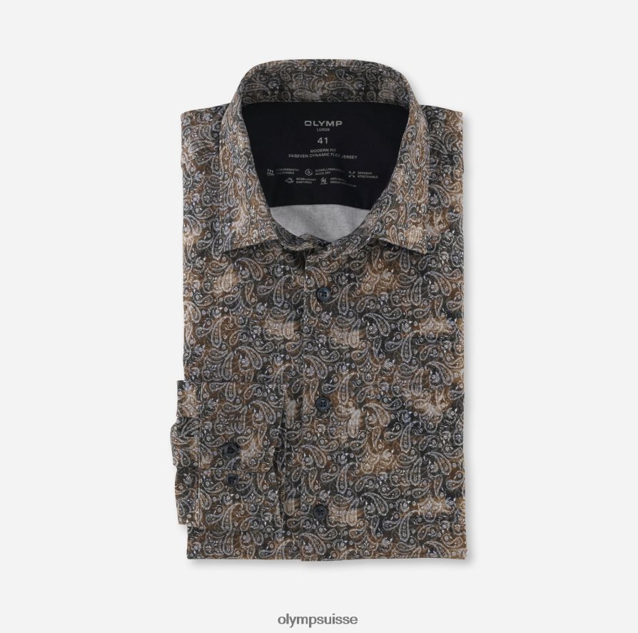 luxor 24/7 modern fit, chemise business, new kent, marron OLYMP vêtements VVP4DB1215