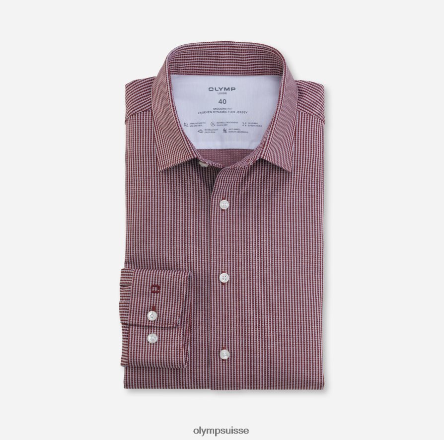luxor 24/7 modern fit, chemise business, new kent, rouge OLYMP vêtements VVP4DB1330