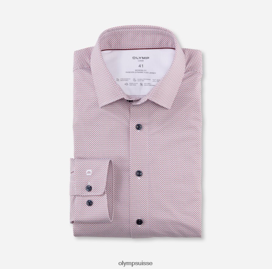luxor 24/7 modern fit, chemise business, new kent, rouge foncé OLYMP vêtements VVP4DB1122