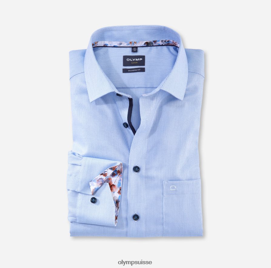 luxor modern fit, chemise business, manches extra courtes, global kent, bleu OLYMP vêtements VVP4DB1468