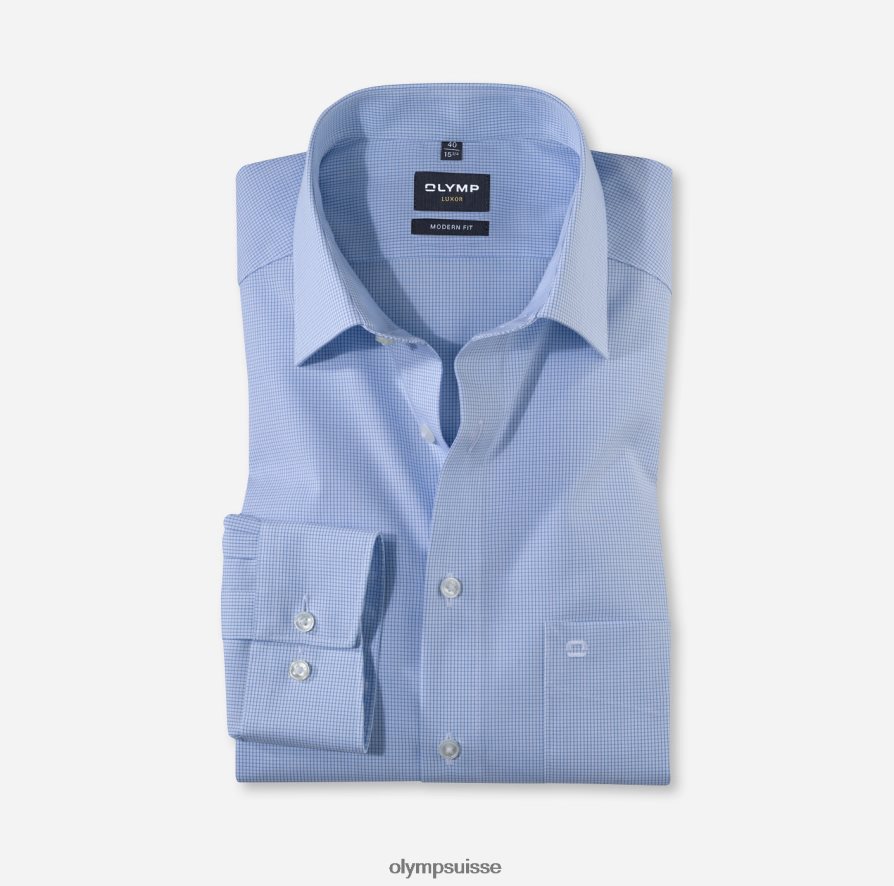 luxor modern fit, chemise business, manches longues extra longues, new kent, bleu OLYMP vêtements VVP4DB1454