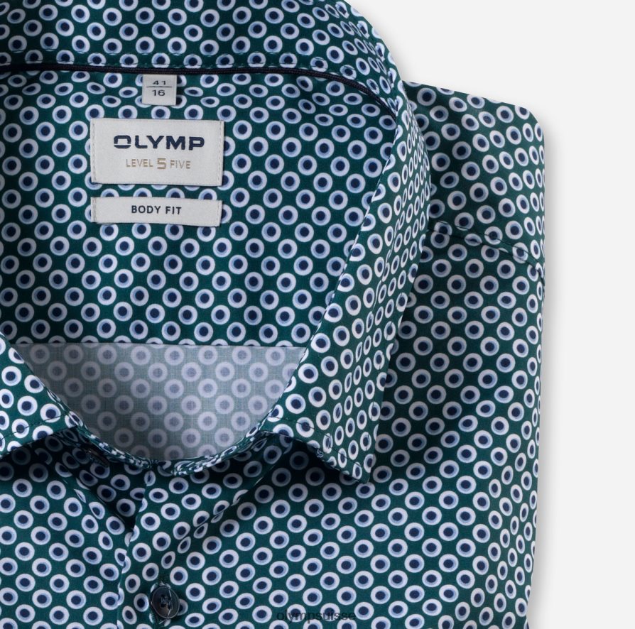 coupe corporelle niveau cinq, chemise business, sous boutonnée, émeraude OLYMP vêtements VVP4DB506