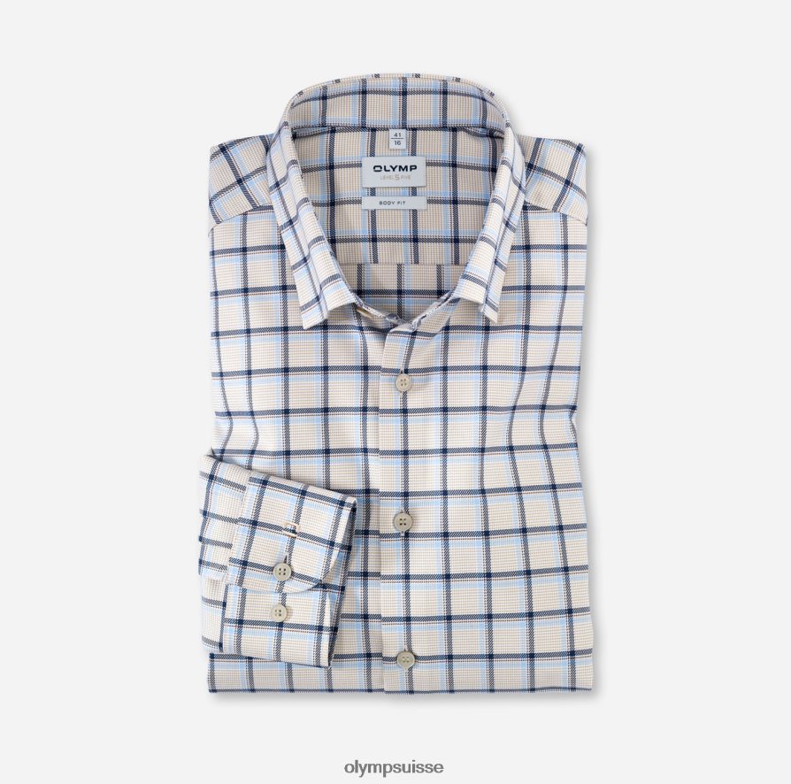 coupe corporelle niveau cinq, chemise business, sous boutonnée, naturel OLYMP vêtements VVP4DB743