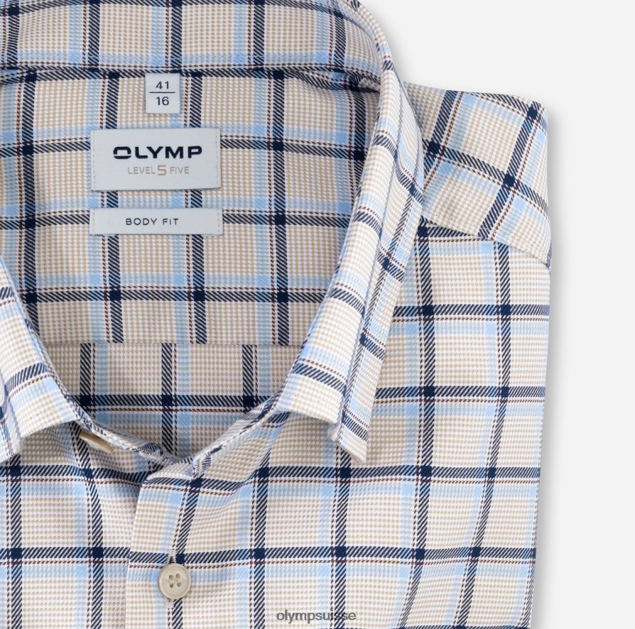 coupe corporelle niveau cinq, chemise business, sous boutonnée, naturel OLYMP vêtements VVP4DB743