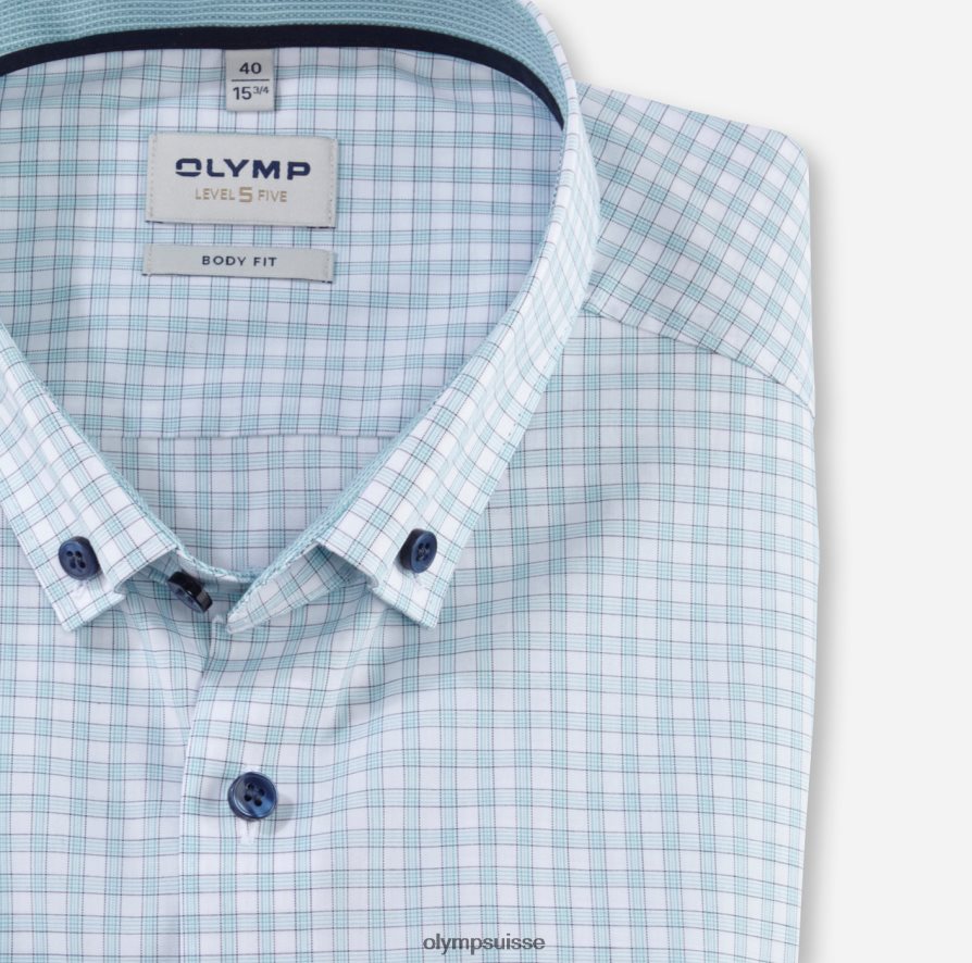 coupe corporelle niveau cinq, chemise d\'affaires, boutonnée, émeraude OLYMP vêtements VVP4DB704