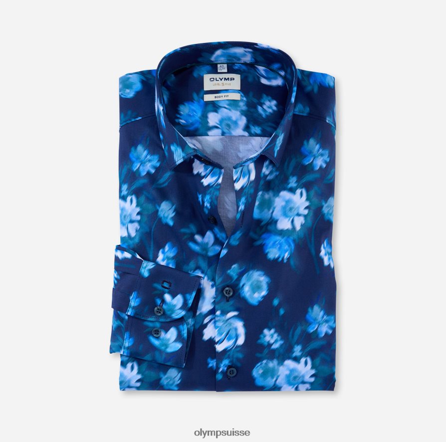 coupe corporelle niveau cinq, chemise d'affaires, kent moderne, bleu fumée OLYMP vêtements VVP4DB767