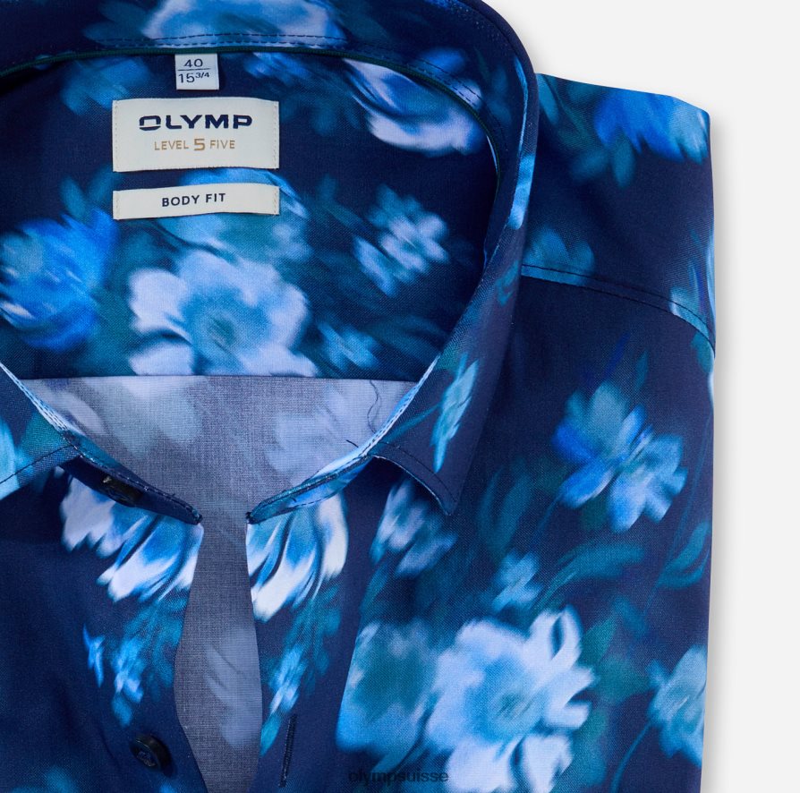 coupe corporelle niveau cinq, chemise d\'affaires, kent moderne, bleu fumée OLYMP vêtements VVP4DB767