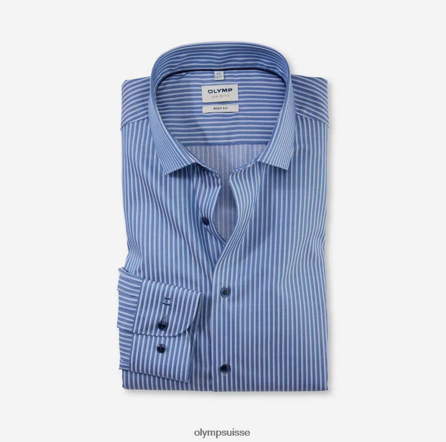 coupe corporelle niveau cinq, chemise d'affaires, kent moderne, bleu fumée OLYMP vêtements VVP4DB770