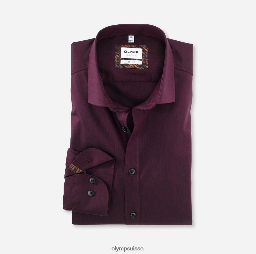 coupe corporelle niveau cinq, chemise d'affaires, kent moderne, grenat OLYMP vêtements VVP4DB799