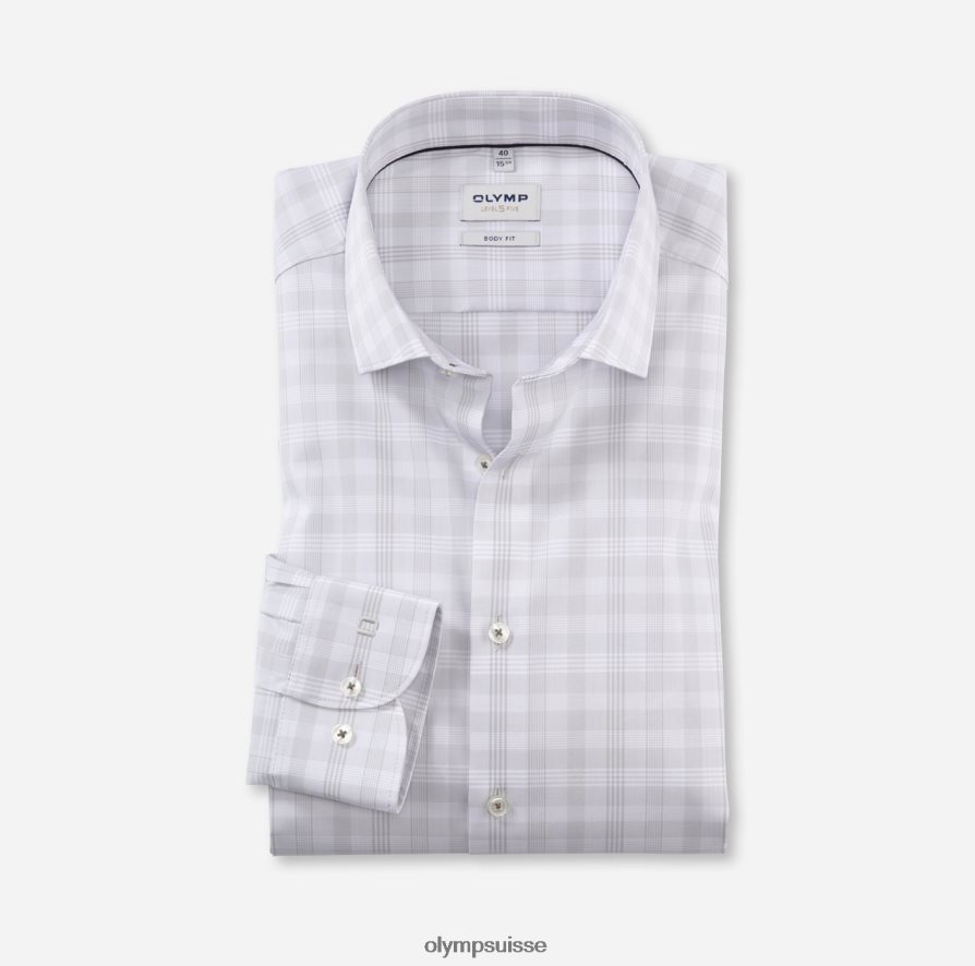 coupe corporelle niveau cinq, chemise d'affaires, kent moderne, gris clair OLYMP vêtements VVP4DB452