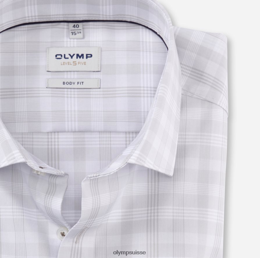 coupe corporelle niveau cinq, chemise d\'affaires, kent moderne, gris clair OLYMP vêtements VVP4DB452