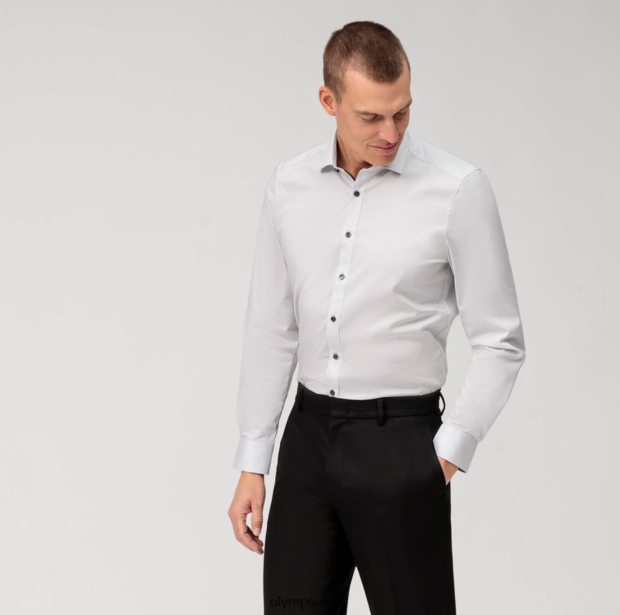 coupe corporelle niveau cinq, chemise d'affaires, kent moderne, gris clair OLYMP vêtements VVP4DB526
