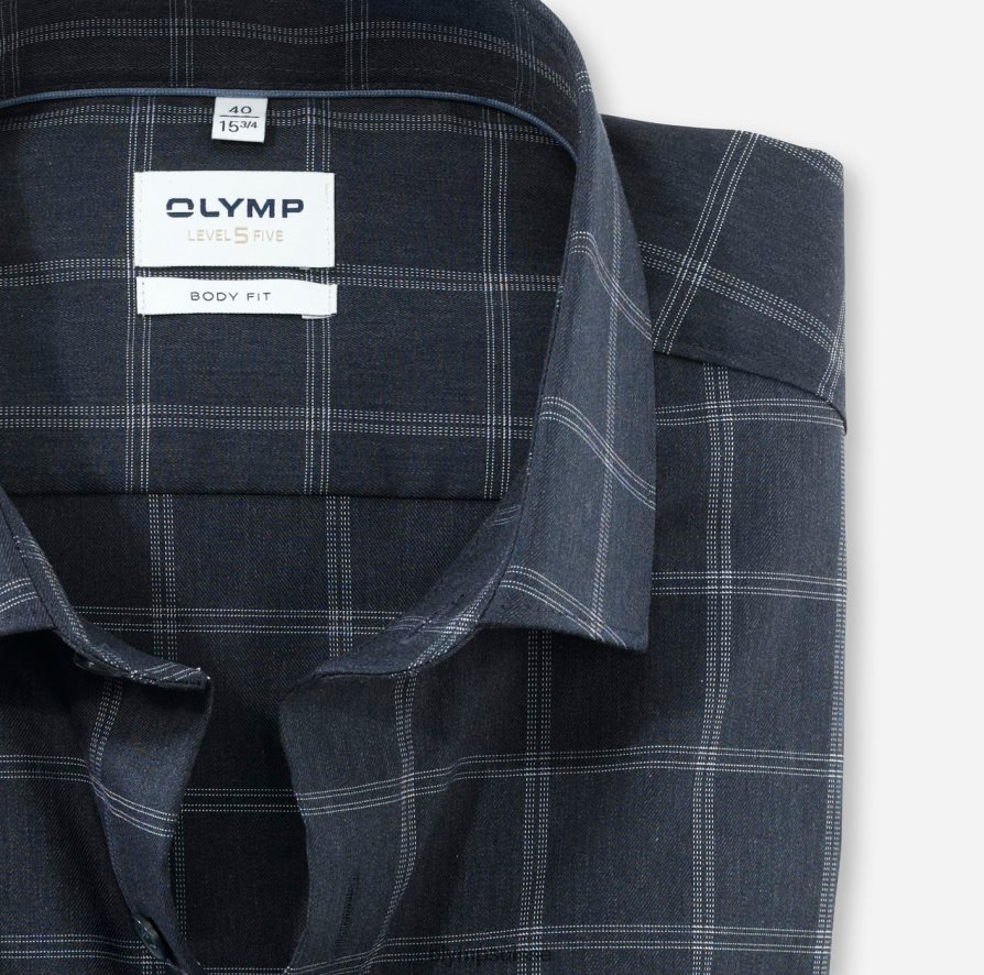 coupe corporelle niveau cinq, chemise d\'affaires, kent moderne, marine OLYMP vêtements VVP4DB620