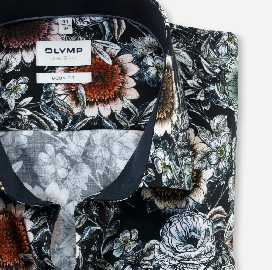 coupe corporelle niveau cinq, chemise d\'affaires, kent moderne, marine OLYMP vêtements VVP4DB646