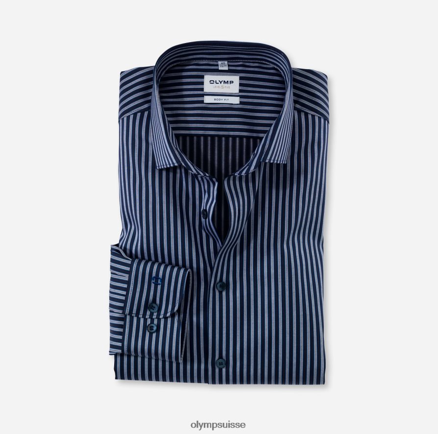 coupe corporelle niveau cinq, chemise d'affaires, kent moderne, marine OLYMP vêtements VVP4DB823