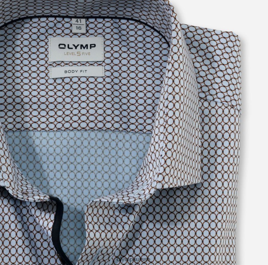 coupe corporelle niveau cinq, chemise d\'affaires, kent moderne, marron OLYMP vêtements VVP4DB746