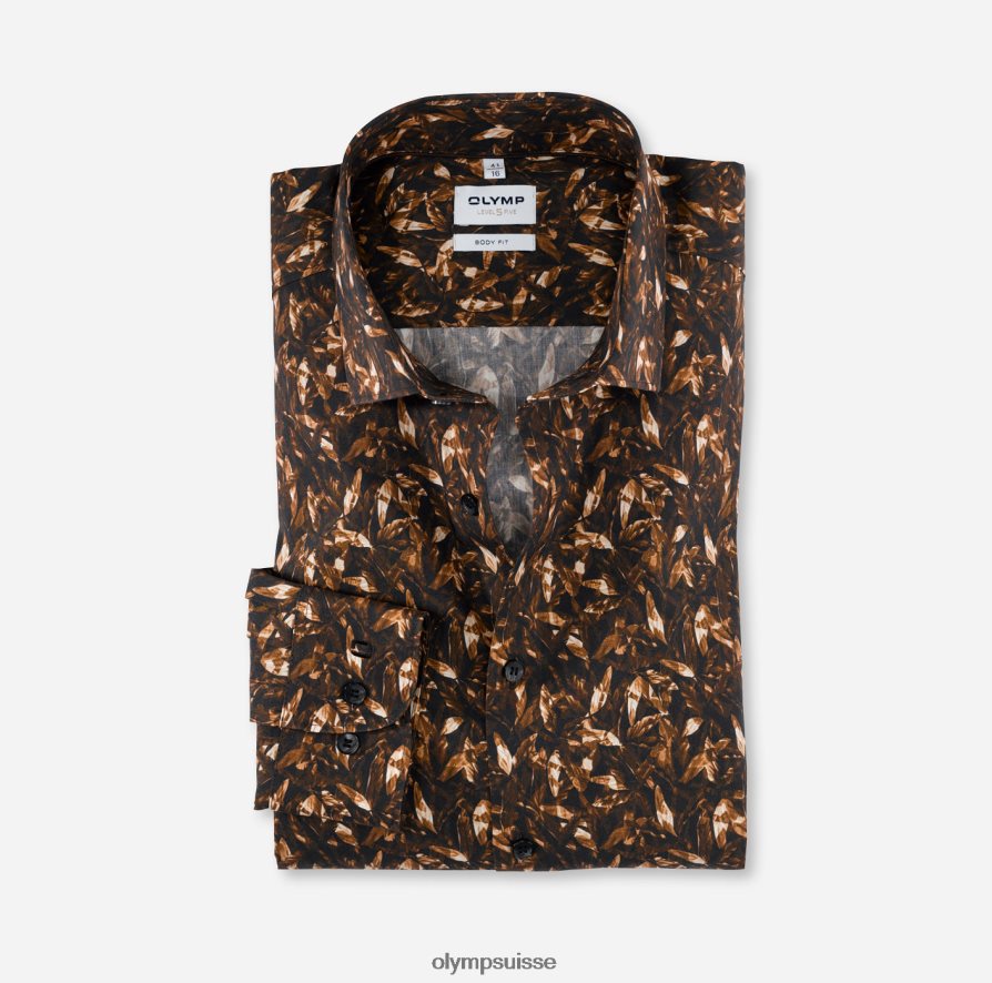 coupe corporelle niveau cinq, chemise d'affaires, kent moderne, marron OLYMP vêtements VVP4DB783