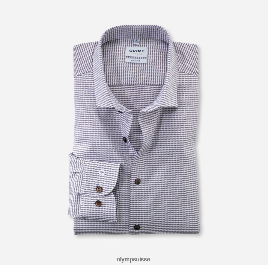 coupe corporelle niveau cinq, chemise d'affaires, kent moderne, marron OLYMP vêtements VVP4DB814