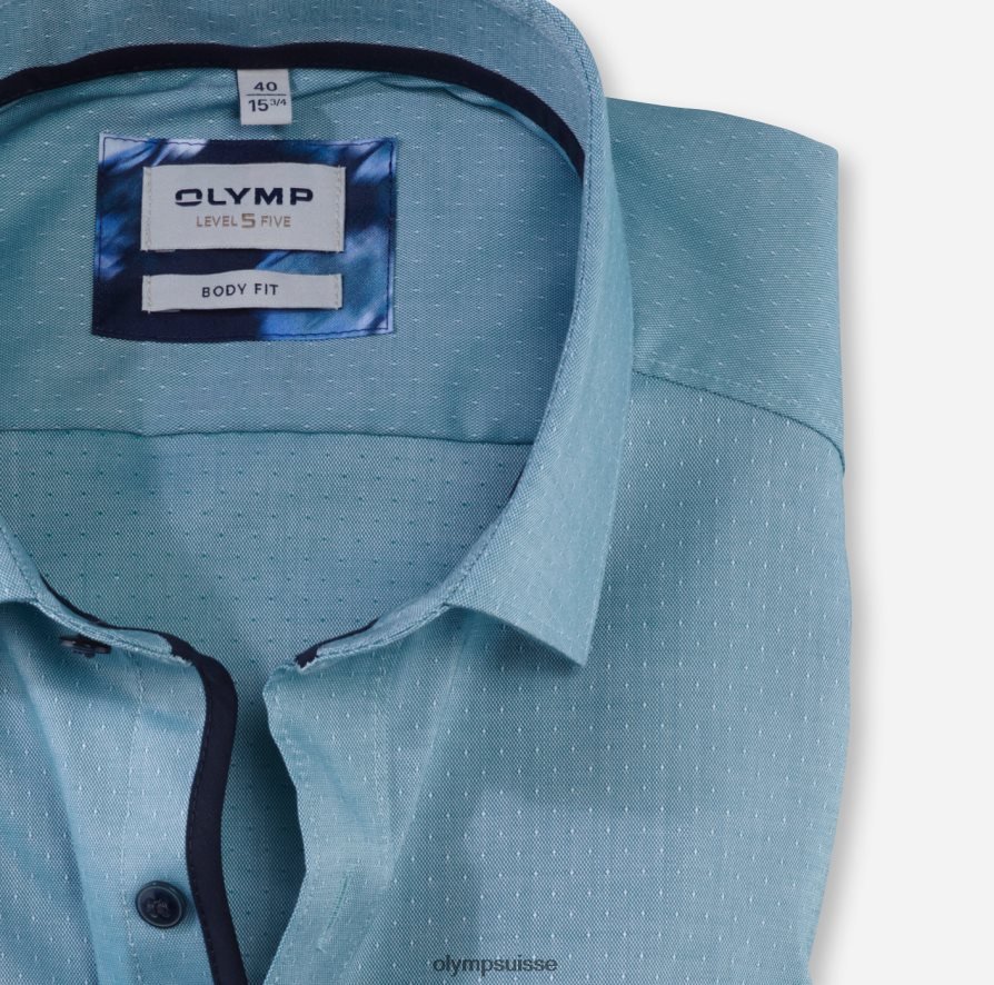 coupe corporelle niveau cinq, chemise d\'affaires, kent moderne, émeraude OLYMP vêtements VVP4DB588