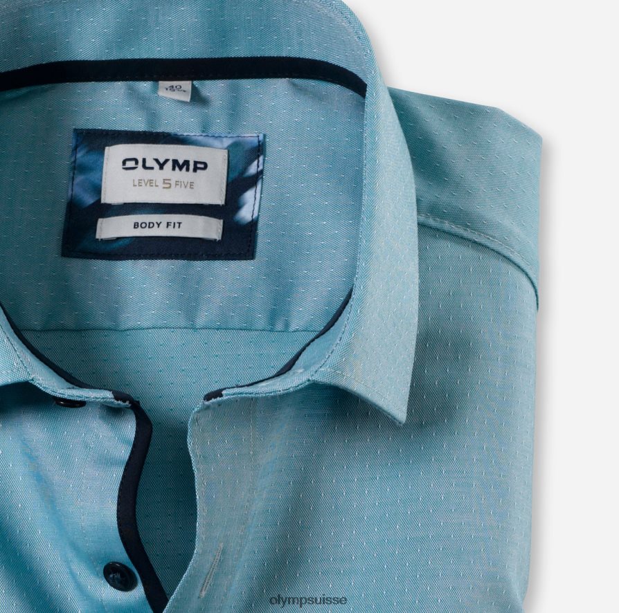 coupe corporelle niveau cinq, chemise d\'affaires, kent moderne, émeraude OLYMP vêtements VVP4DB711