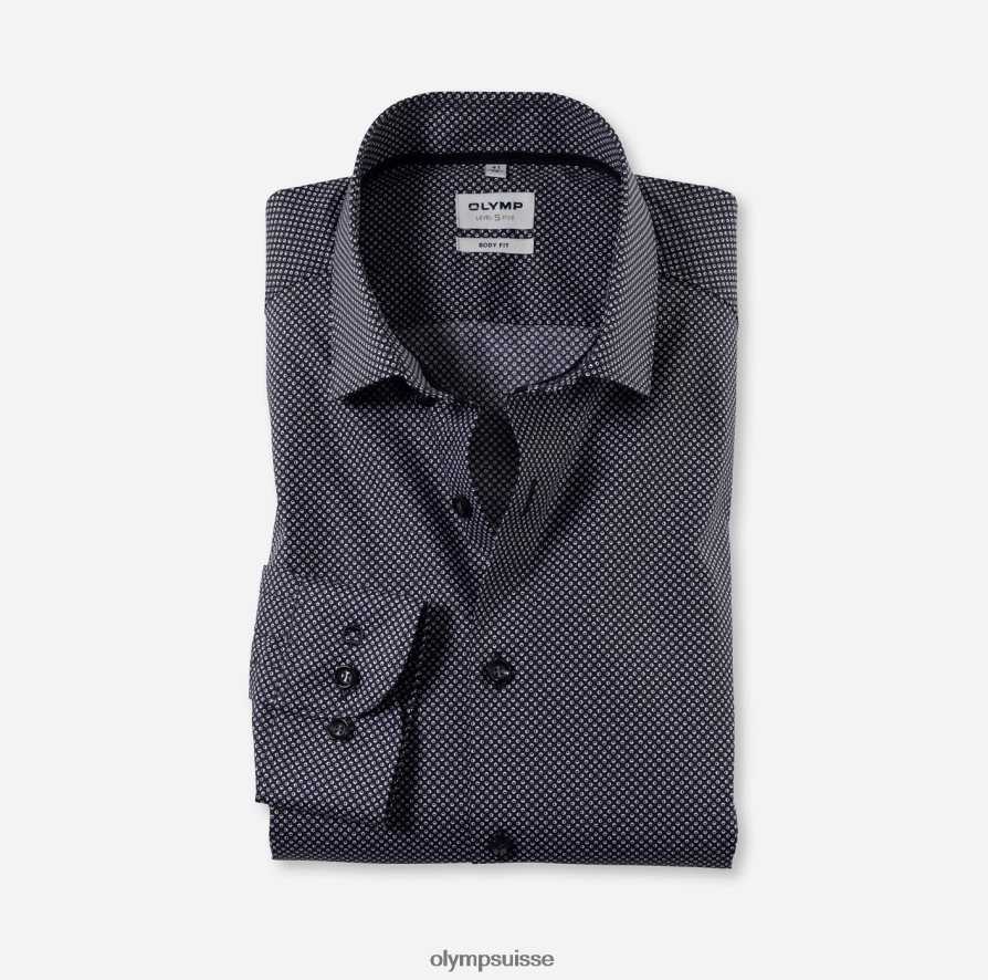 coupe corporelle niveau cinq, chemise d'affaires, kent moderne, noir OLYMP vêtements VVP4DB356