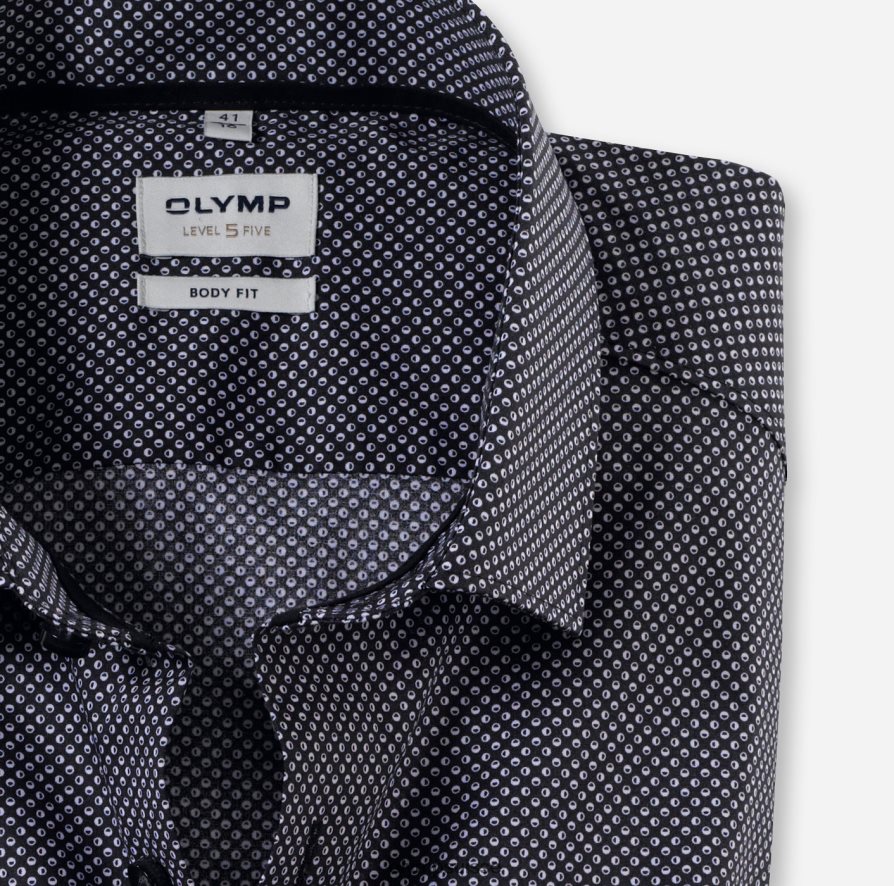 coupe corporelle niveau cinq, chemise d\'affaires, kent moderne, noir OLYMP vêtements VVP4DB356