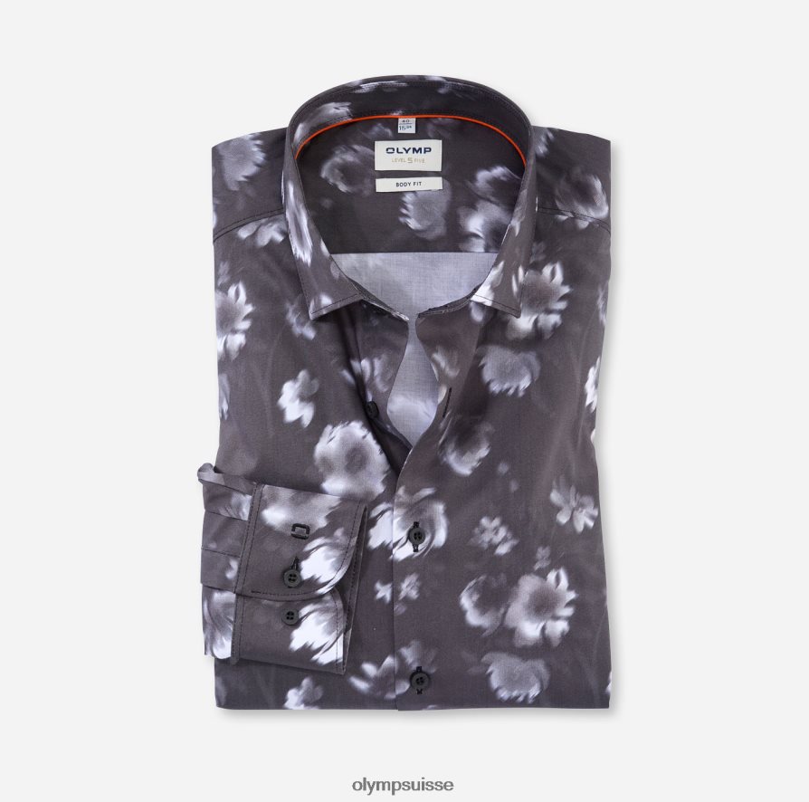 coupe corporelle niveau cinq, chemise d'affaires, kent moderne, noir OLYMP vêtements VVP4DB358