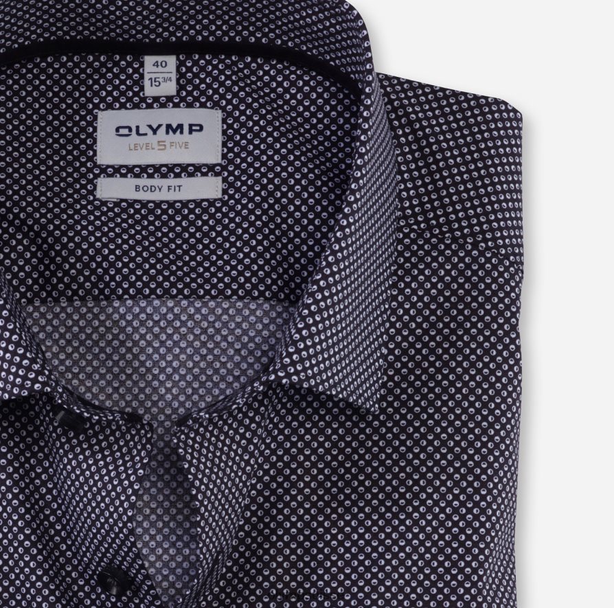 coupe corporelle niveau cinq, chemise d\'affaires, kent moderne, noir OLYMP vêtements VVP4DB622