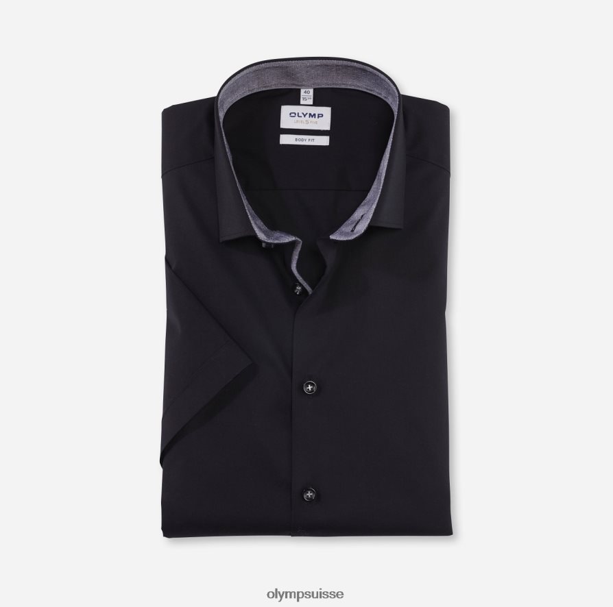 coupe corporelle niveau cinq, chemise d'affaires, kent moderne, noir OLYMP vêtements VVP4DB718