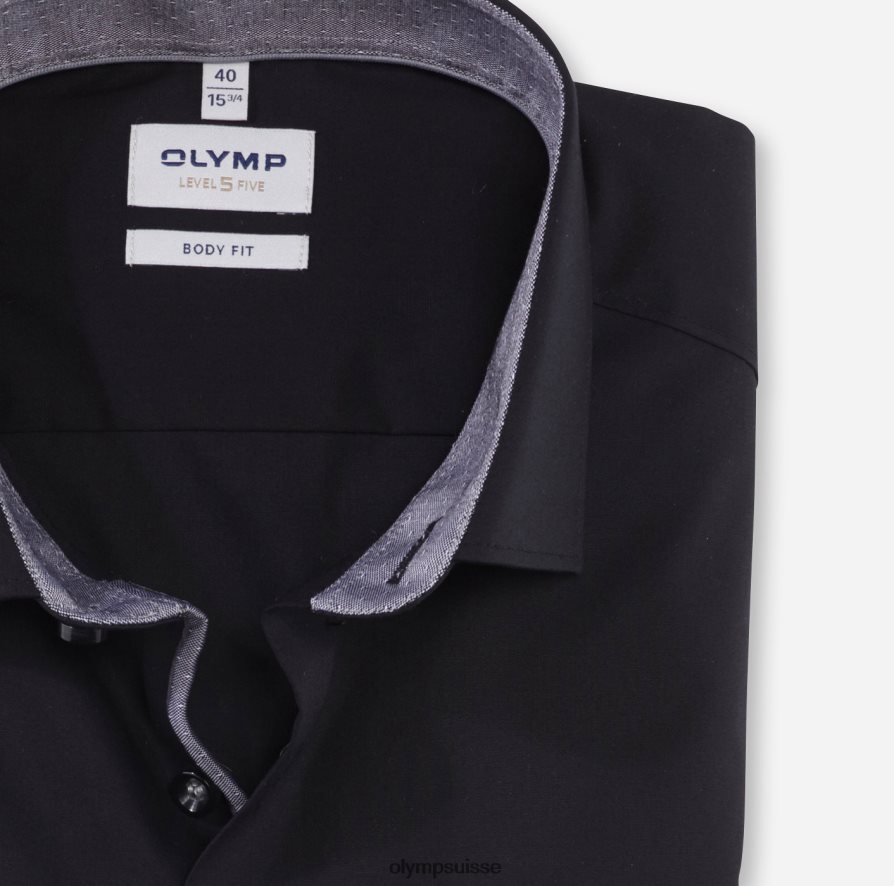 coupe corporelle niveau cinq, chemise d\'affaires, kent moderne, noir OLYMP vêtements VVP4DB718