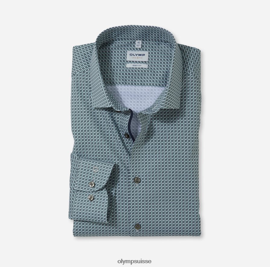 coupe corporelle niveau cinq, chemise d'affaires, kent moderne, olive OLYMP vêtements VVP4DB571