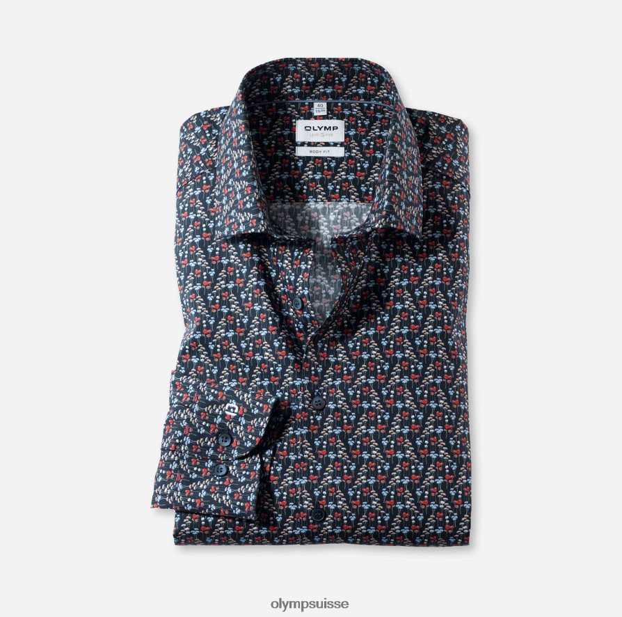 coupe corporelle niveau cinq, chemise d'affaires, kent moderne, rouge OLYMP vêtements VVP4DB361