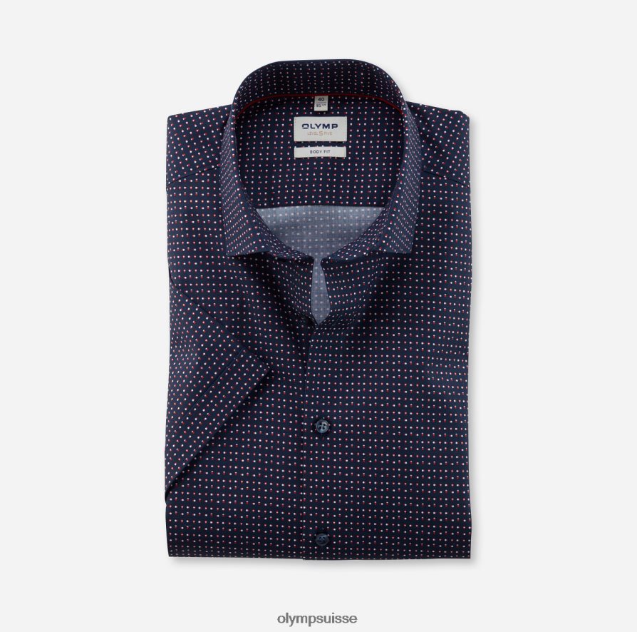 coupe corporelle niveau cinq, chemise d'affaires, kent moderne, rouge OLYMP vêtements VVP4DB509