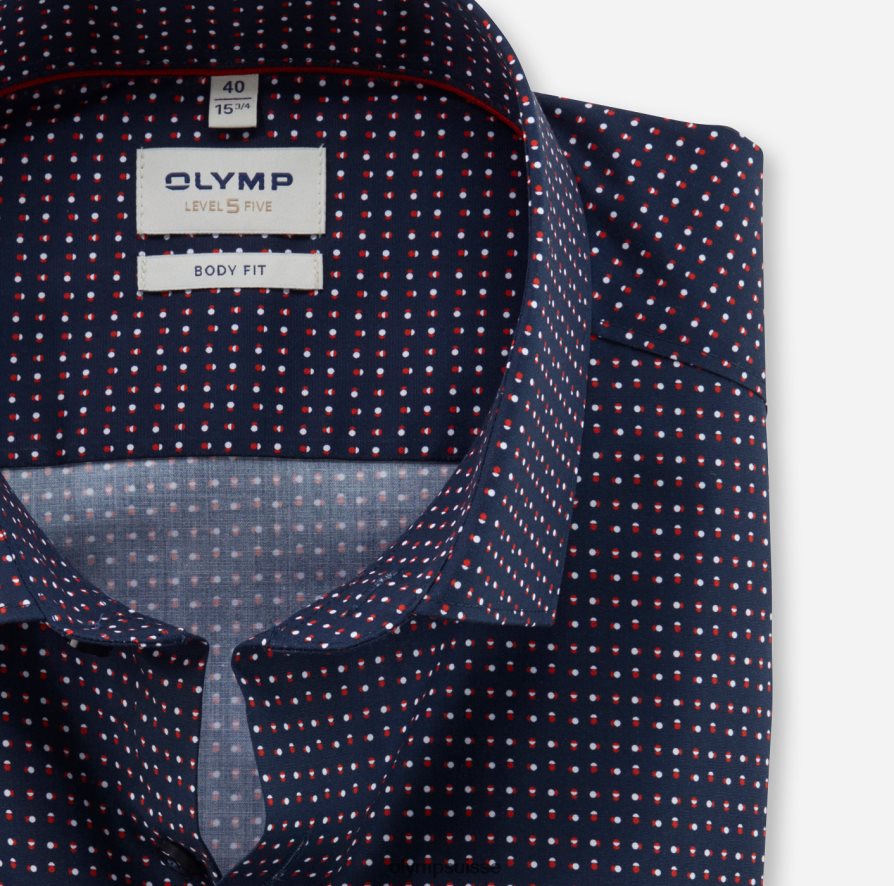 coupe corporelle niveau cinq, chemise d\'affaires, kent moderne, rouge OLYMP vêtements VVP4DB509