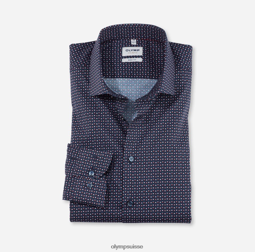 coupe corporelle niveau cinq, chemise d'affaires, kent moderne, rouge OLYMP vêtements VVP4DB615