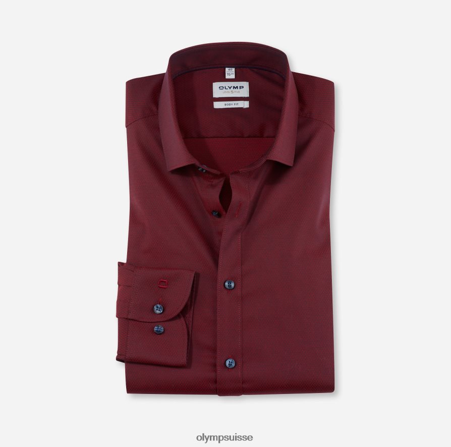 coupe corporelle niveau cinq, chemise d'affaires, kent moderne, rouge OLYMP vêtements VVP4DB763
