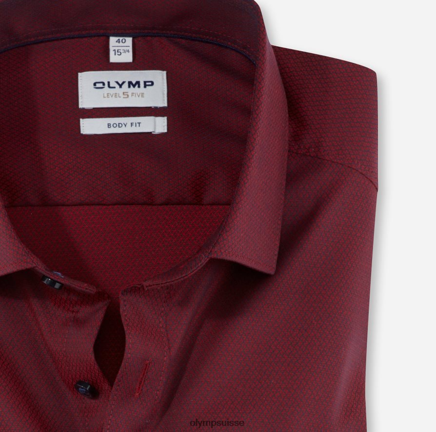 coupe corporelle niveau cinq, chemise d\'affaires, kent moderne, rouge OLYMP vêtements VVP4DB763