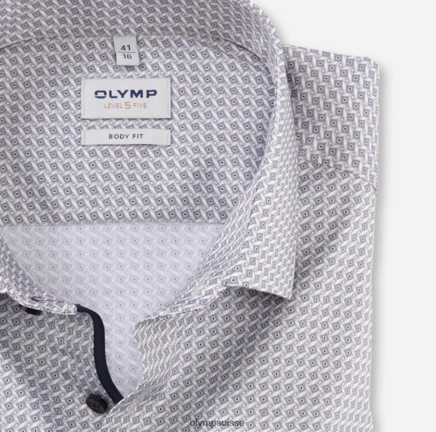 coupe corporelle niveau cinq, chemise d\'affaires, kent moderne, taupe OLYMP vêtements VVP4DB515