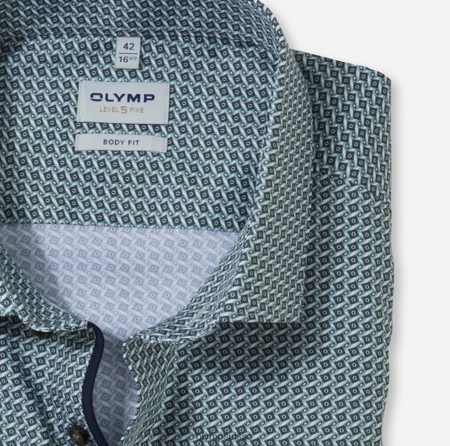 coupe corporelle niveau cinq, chemise d\'affaires, manches longues extra longues, kent moderne, olive OLYMP vêtements VVP4DB879