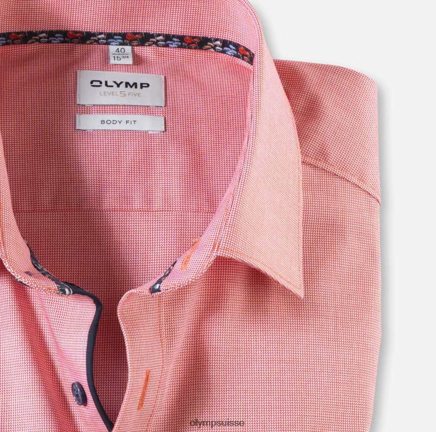 coupe corporelle niveau cinq, chemise d\'affaires, manches longues extra longues, new york kent, rouge OLYMP vêtements VVP4DB908