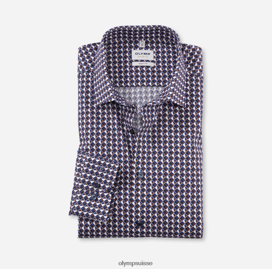 coupe corporelle niveau cinq, chemise d'affaires, new york kent, brun rougeâtre OLYMP vêtements VVP4DB535