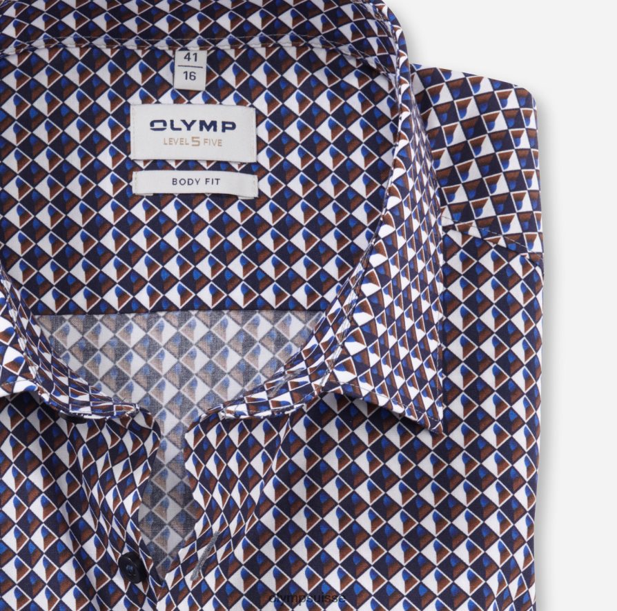 coupe corporelle niveau cinq, chemise d\'affaires, new york kent, brun rougeâtre OLYMP vêtements VVP4DB535