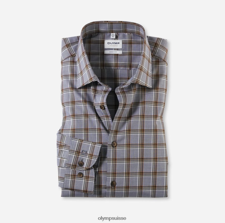 coupe corporelle niveau cinq, chemise d'affaires, new york kent, marron OLYMP vêtements VVP4DB427