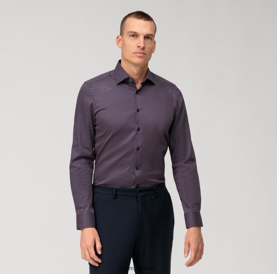 coupe corporelle niveau cinq, chemise d'affaires, new york kent, rouge OLYMP vêtements VVP4DB585