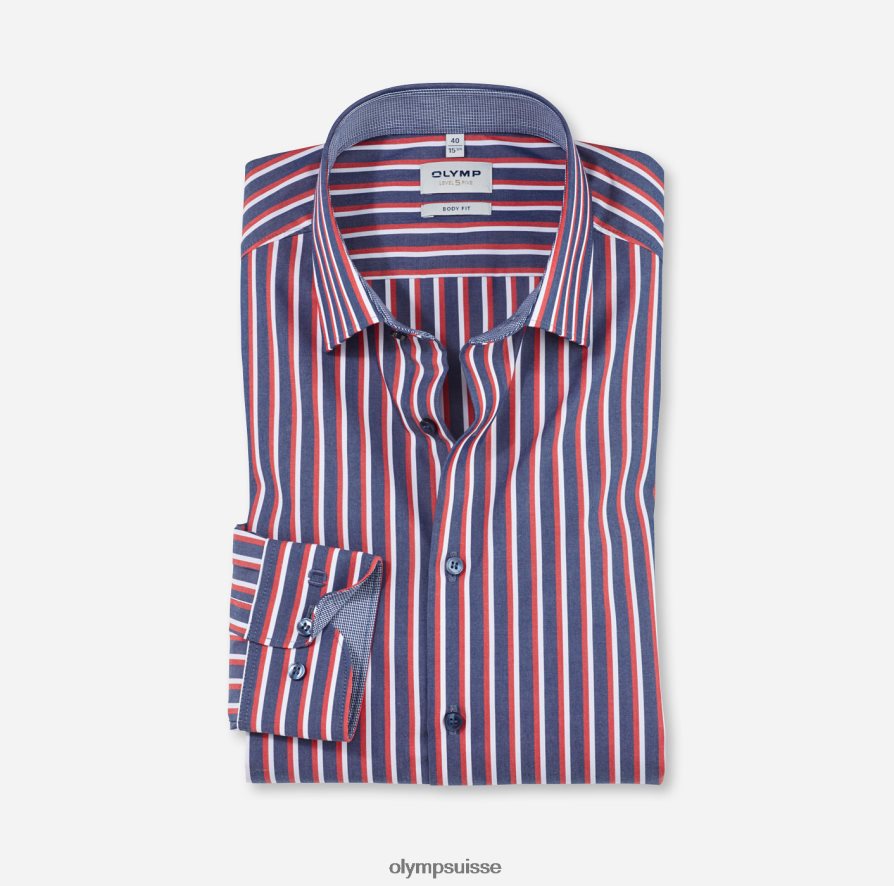 coupe corporelle niveau cinq, chemise d'affaires, new york kent, rouge OLYMP vêtements VVP4DB787