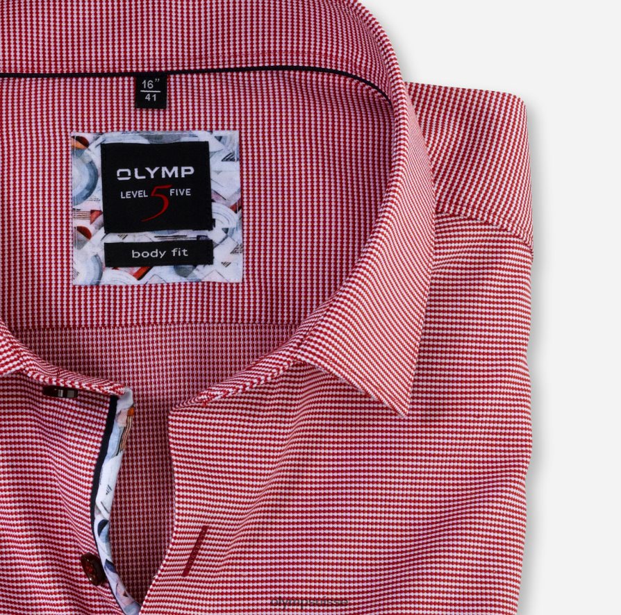 coupe corporelle niveau cinq, chemise d\'affaires, new york kent, rouge brique OLYMP vêtements VVP4DB827